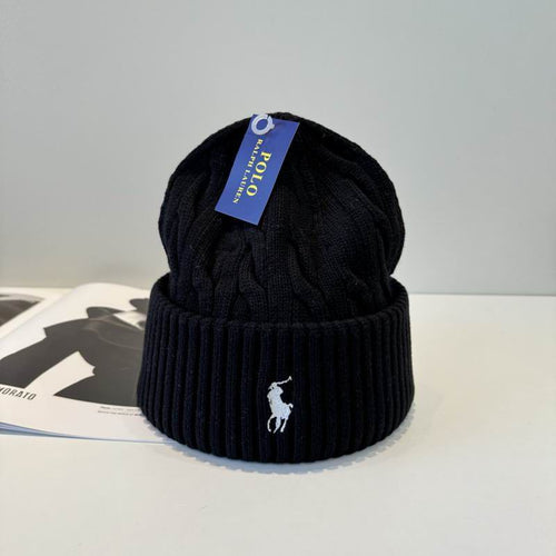 Gorro premium de punto con detalle bordado — Negro