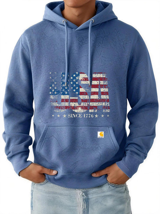Sudadera con capucha masculina casual, estilo retro moderno (nueva)